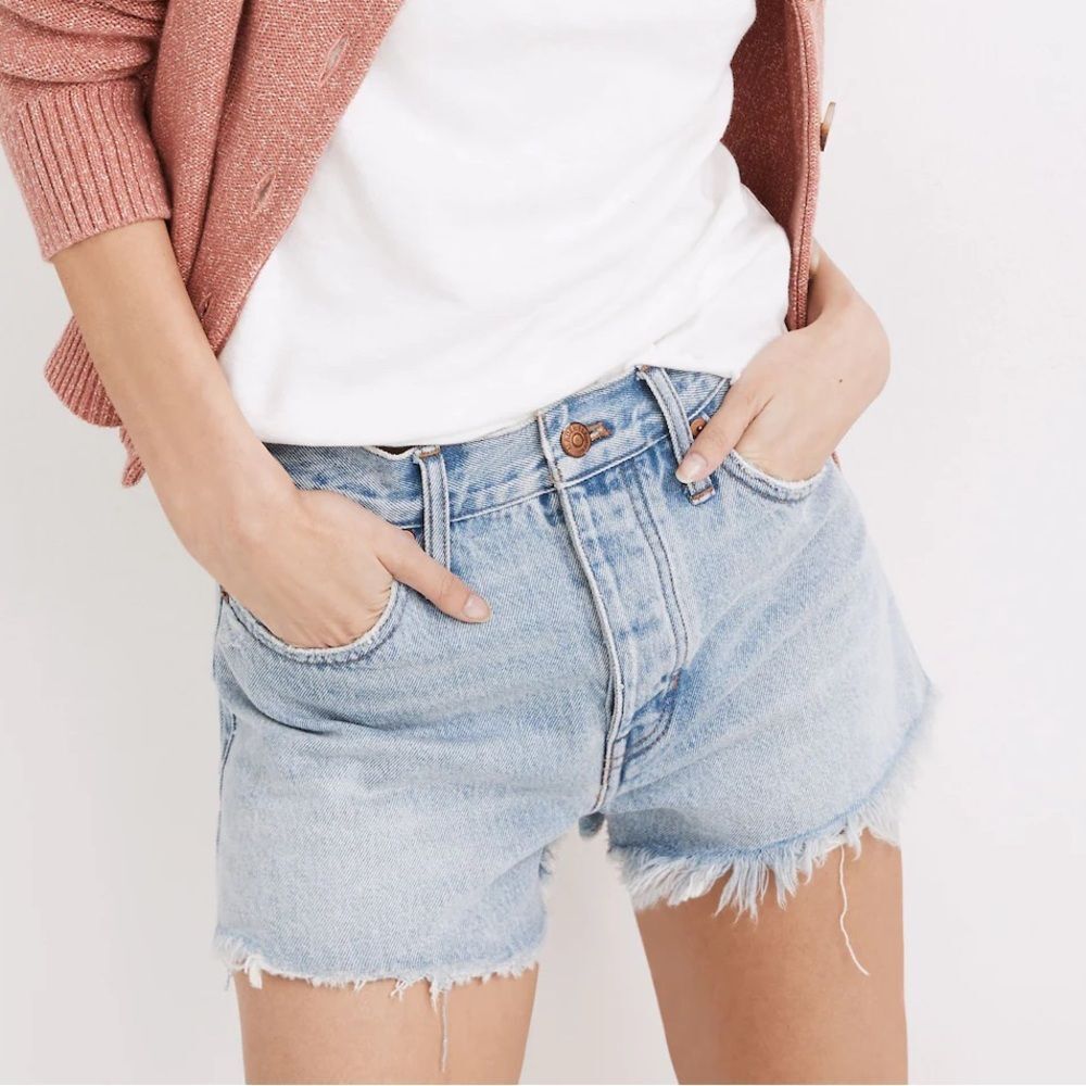 Madewell Light Wash Relaxed Fit Denim Shorts
